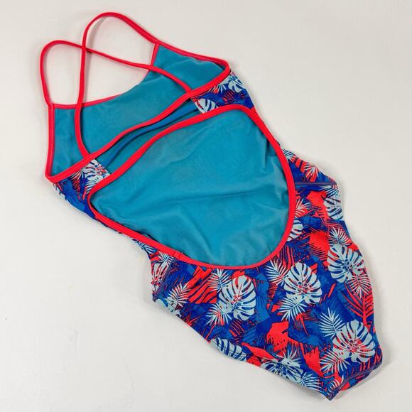 TYR Womens Tortuga Trinity Fit One Piece Swimsuit Size 30 Teal Competition - Picture 2 of 8